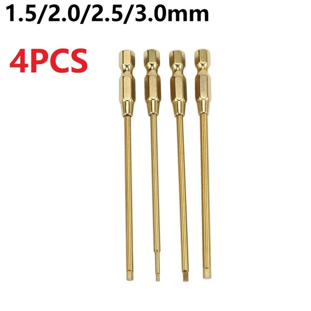 Set De 4 Tournevis Latéraux Hexagonaux – 1.5/2.0/2.5/3.0 Mm, Métal, Embouts Lourds