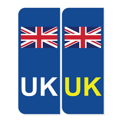Uk Car Number Plate Sticker Union Jack Flag Waterproof Car Stickers Pair V1373