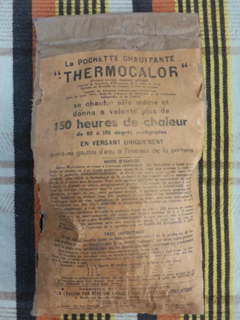 Antiguo Bolsa Embalaje La Pochette Chauffante Thermocalor No Probado Defectuoso