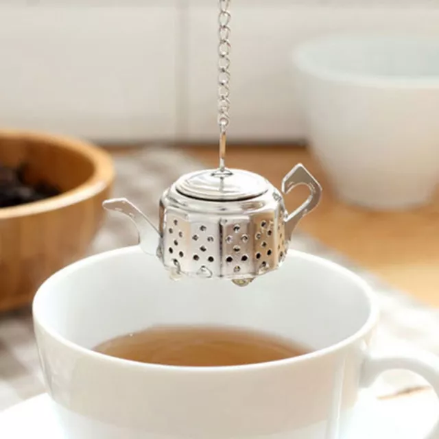 Cute Stainless Steel Teapot Tea Infuser Spice Drink Strainer Herbal Filter&TY;c;