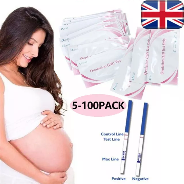 5~100 pz strisce reattive ovulazione (LH) fertilità predittore precoce test delle urine domestiche Regno Unito