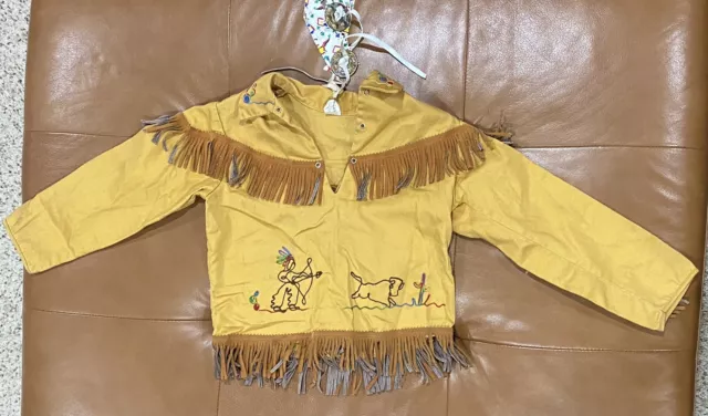 vintage WALLS of TEXAS child NATIVE AMERICAN indian COSTUME Sz 7