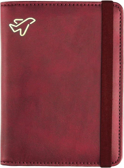 WALNEW Passport Holder Cover Wallet, RFID Blocking Leather Travel Document Organ