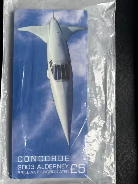 2003 Royal Mint Concorde Alderney Brilliant Uncirculated £5 Coin Sealed