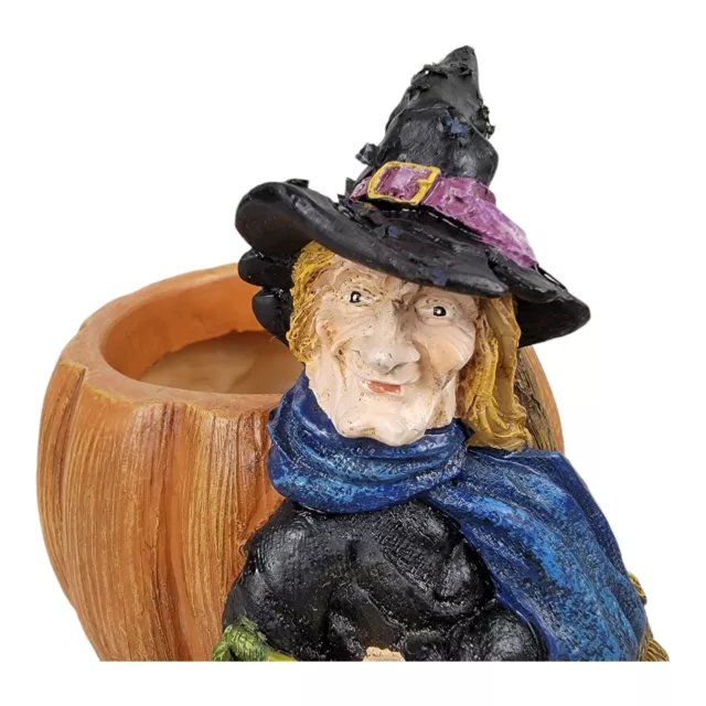 Vintage Rare HTF Y2K Halloween Ceramic Planter Witch & Pumpkin Seasonal Pot Hag