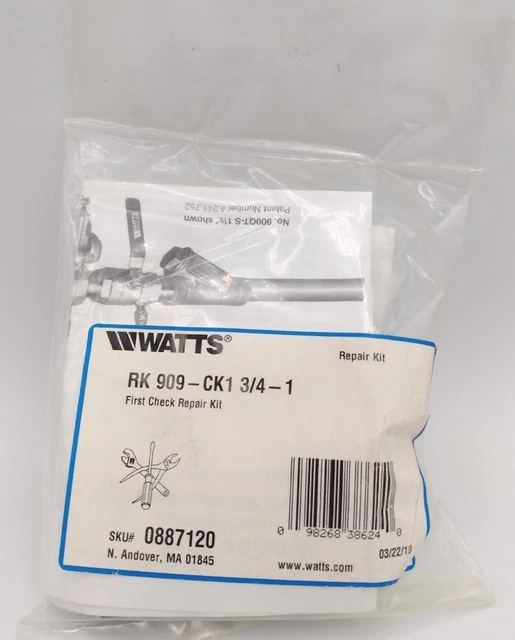 New Genuine Watts Rk-909-Ck1 3/4-1" First Check Repair Kit