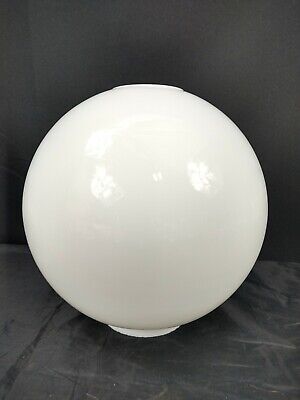 Ball Globe Oil Lamp Shade 4" Fitter White Opal Glass 10.5"