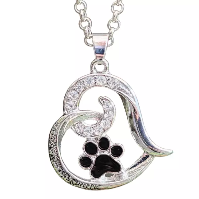 Pet Dog Cat Necklace Pendant Memorial Jewellery Keepsake Always In My Heart Paw