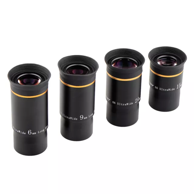 SVBONY 1.25” Telescope Astronomy Eyepieces 6/9/15/20mm 66° Ultra Wide Angle