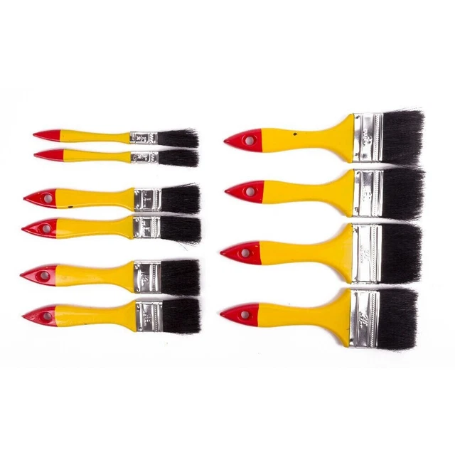 Pennelli Manico In Legno Set 5 /10 Pittura Dipingere Vernice Metallo Legno Muro 3