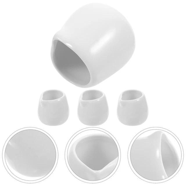 4 pz tazze latte in ceramica ciotola per salse mini latticini white