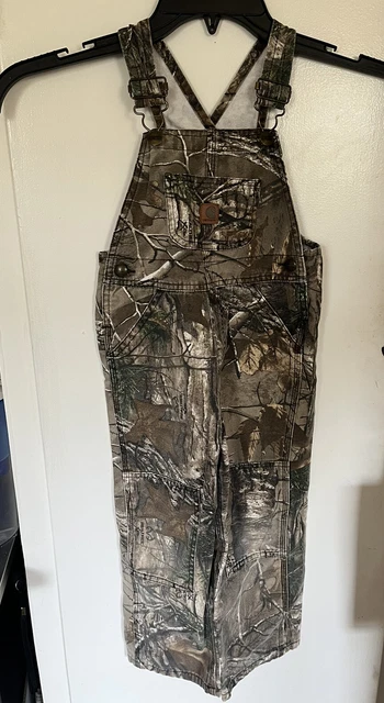 Carhartt Bib Overalls 4T Double Knee Real Tree Camo NWOT