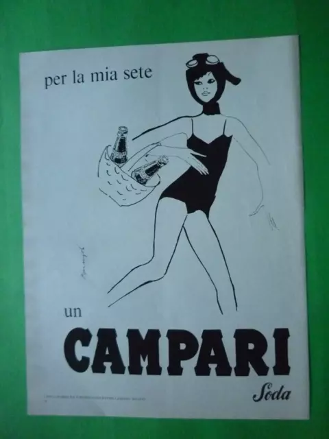 BITTER CAMPARI SODA 1966 Pubblicita' vintage disegno Marangolo Originale 3cv
