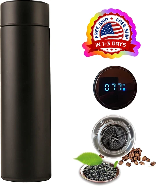 #1 Insulated Thermos Travel Mug Hot Cold Coffee Tea  Tumbler Cup Black -NEW US