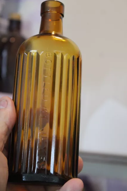 Antique, 7 3/4'' Amber, JEYES FLUID, Poison/Chemical  Bottle Item#A-5664