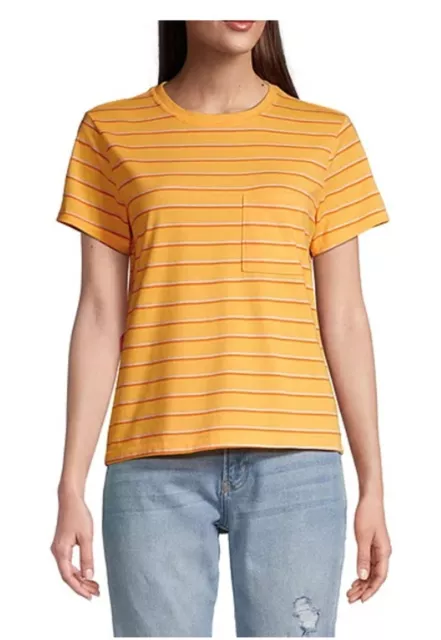 Womens Juniors T-Shirt XXL Crew Neck Short Sleeve T-Shirt Arizona Jeans yellow
