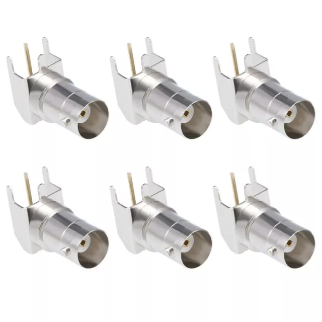 6pcs Iron Coaxial RF Connector Copper PCB Panel Mount Female Seat  Worker