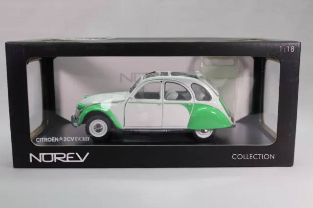 LJ484 NOREV 181512 1/18 1:18 Citroen 2CV Dolly 1985 blanc et vert