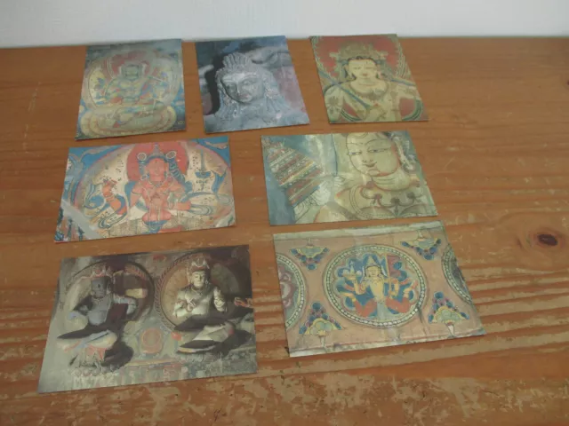 7 CPSM Représentation divinités Bouddhistes du Tibet cartes photos souples