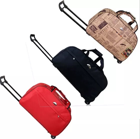 23" Rolling Duffle Trolley Bag Travel Tote Carry-On Luggage Wheeled Suitcase