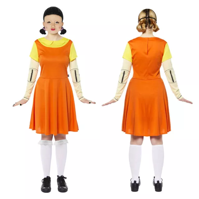 Squid Game Kostüm Puppe Damen Faschingskostüm Karneval Serie Verkleidung 3