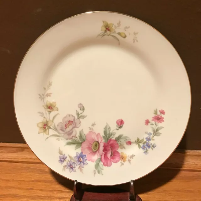 Bavaria Tirschenreuth Germany - SPRING BOUQUET Salad Plate 7 5/8 Gold trim/Cream