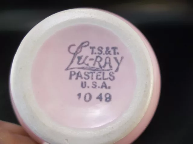 Lu Ray Pastels Tea Cup Saucer Luray Pastel USA Teacup Pink Peach 2