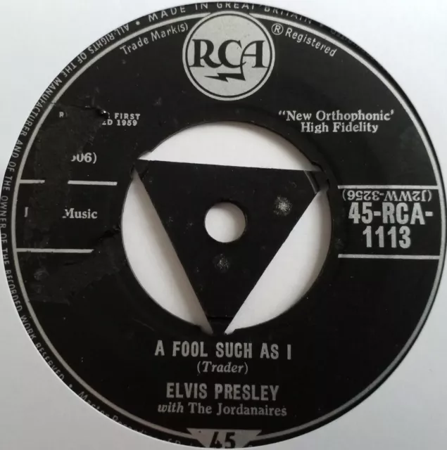 Elvis Presley - A Fool Such As I - 7" Vinyl Single