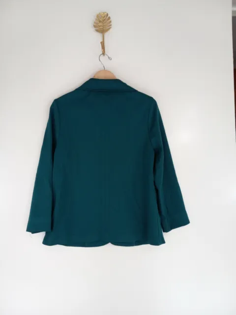 VINTAGE ALFRED DUNNER Blazer Jacket 20 Green Solid Long Sleeve Two ...
