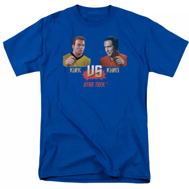 Star Trek Kirk Vs Khan T Shirt Licensed Sci-Fi Movie Classic Tee New Royal Blue