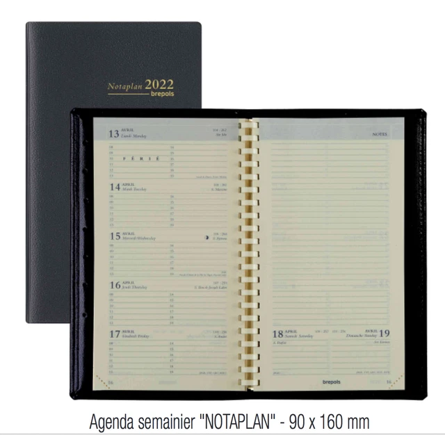 Recharge Agenda Semainier Notaplan - Janvier à Décembre 2026 - Petit Format 9x16 Cm - Multilingue