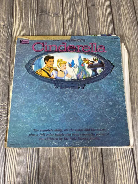 Walt Disneys Cinderella Vintage Story Book Record 1962 ST 3908
