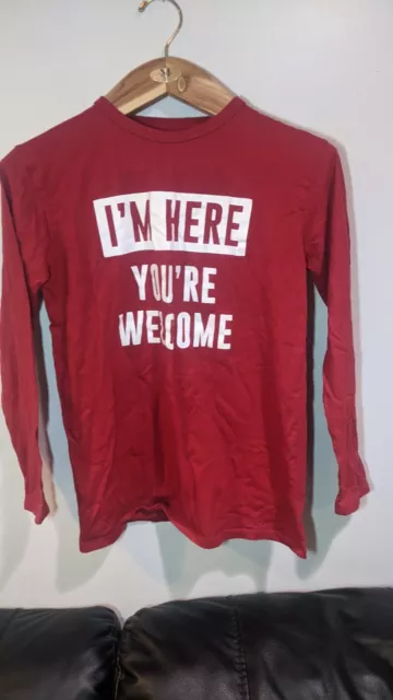 Childrens Place Boys Graphic Long Sleeve Tee  XxL 16 I'm here your welcome red