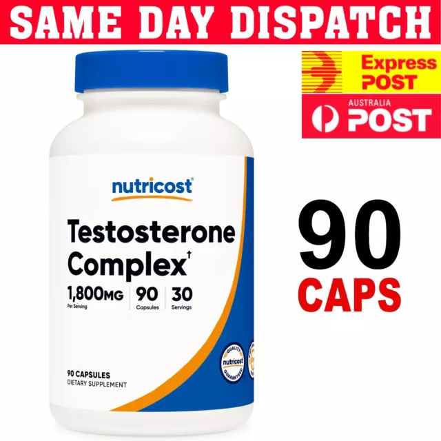 Nutricost testosteron booster 1800mg 90 Capsules Gluten Free Non-GMO Free Post !
