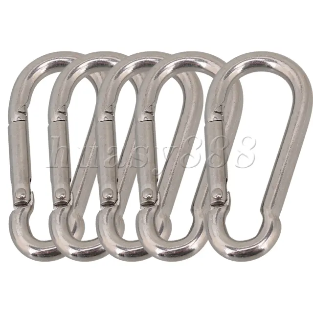 5PCS Stainless Steel Spring Snap Quick Link Lock Ring M5 50mm