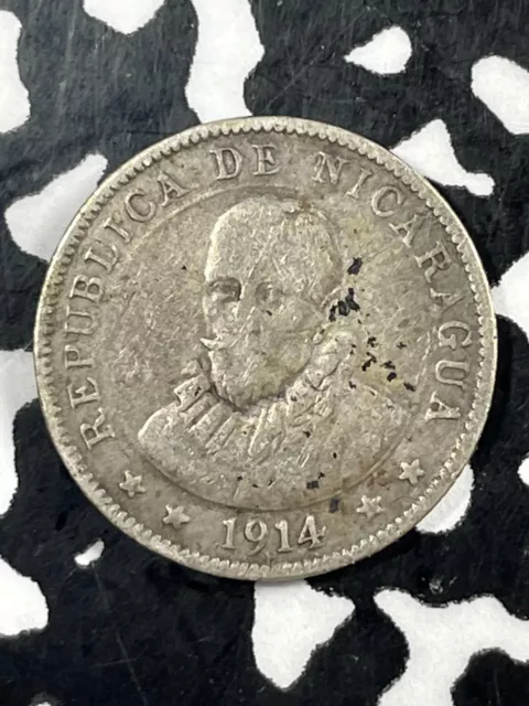 1914 Nicaragua 10 Centavos Lot#M2030 Silver!