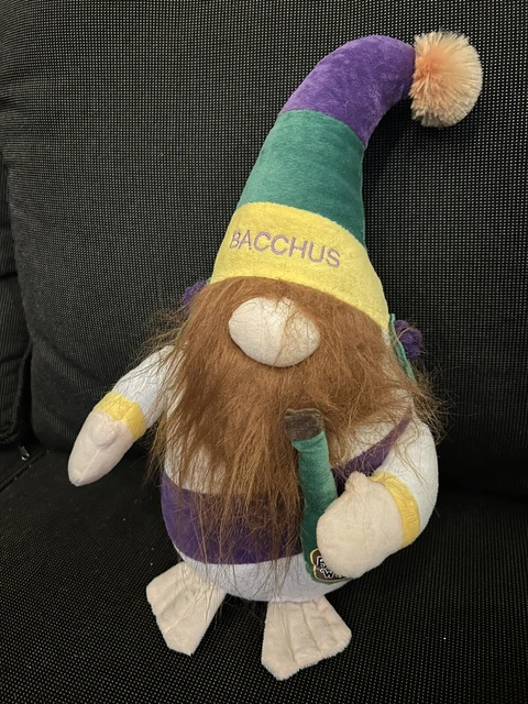 2024 NEW ORLEANS Mardi Gras Bacchus GIANT Stuffed Gnome 16in 10.00
