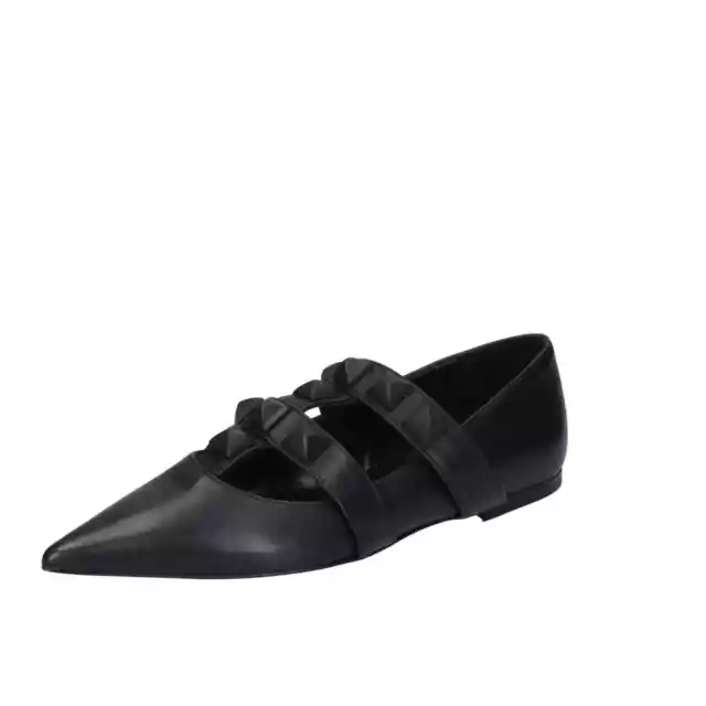 chaussures femme IL'LA ballerines noir cuir EZ476