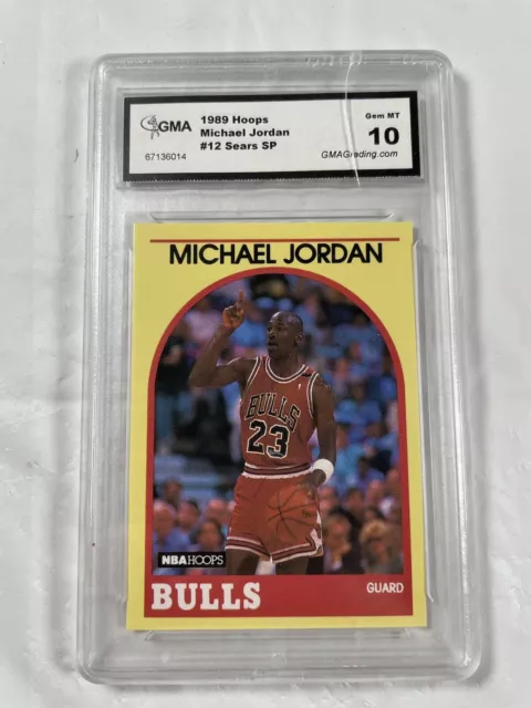 1989-90 NBA Hoops Michael Jordan Superstars 12 Yellow Sears GMA 10 (B544)