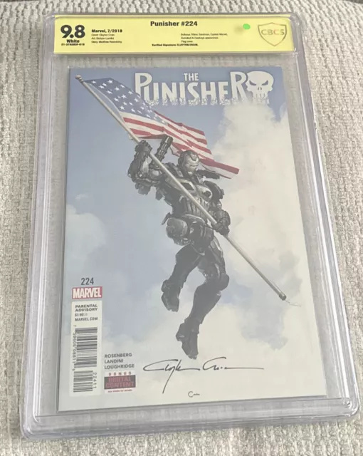 9.8 Cbcs Punisher #224 Signed By Clayton Crain