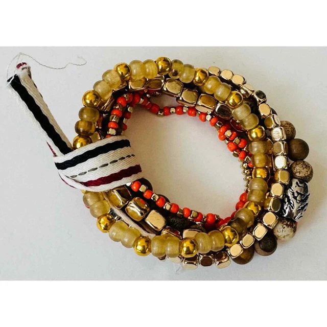 Frances Valentine Wolf Bead Stacked Bracelets