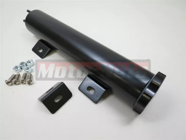 Black 2"x10" Stainless Radiator Coolant Overflow Tank 1 pint Reservoir Hot Rod