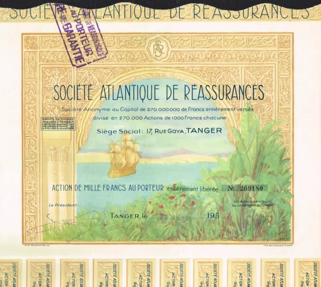 AFRICA MOROCCO ATLANTIC REINSURANCE  COMPANY 1SH stock certificate/bond