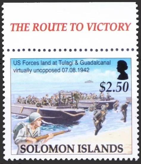 Solomon 2005 MNH, US Forces at Tulagi $ Guadal Canal, War Ships, World War II  -