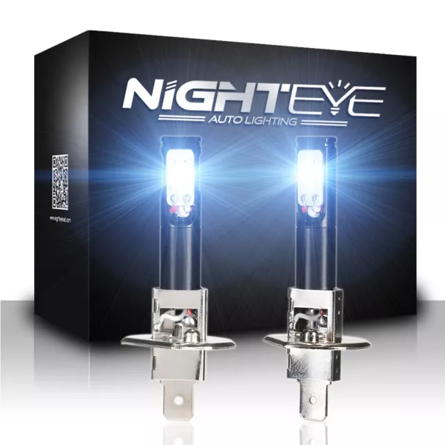 Nighteye H1 160W LED Fog Light Bulbs Replace Kit DRL Car Lamp 6000K White 1600LM