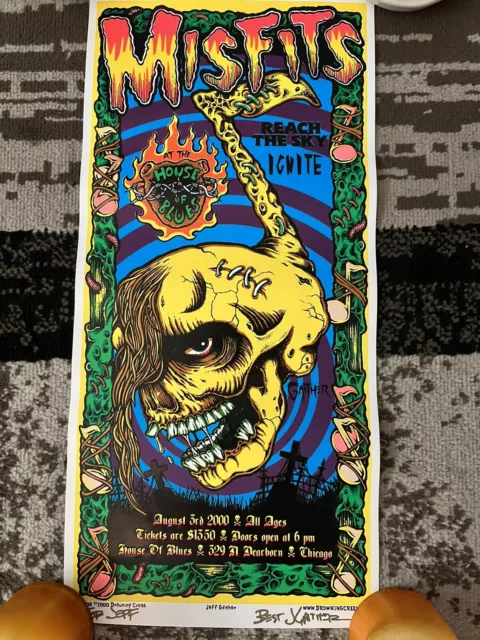 Limited Misfits Show Poster House Of Blues Ignite Signed And Numbered