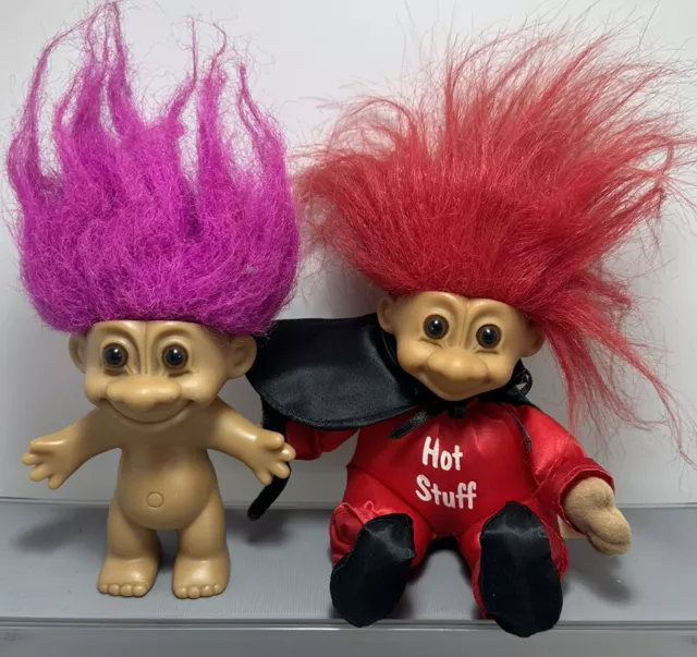 RUSS TROLL DOLLS 1990 s Original Pink Hair Hot Stuff Hard