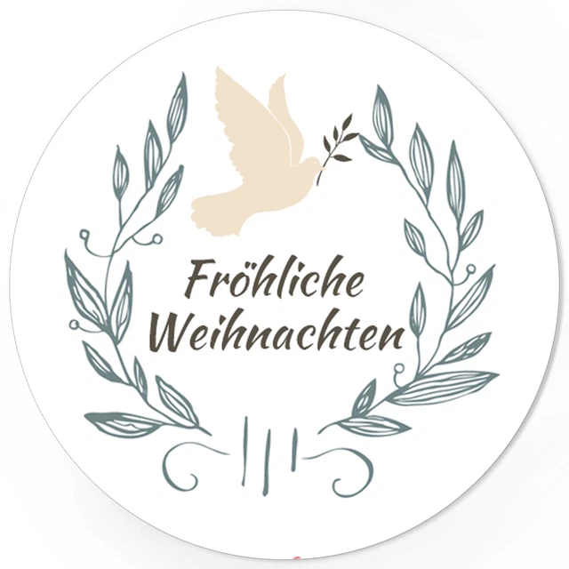 48 Weihnachtsaufkleber Geschenk Aufkleber Etiketten Weihnachten Xmas Taube 2