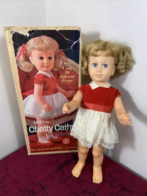 Vintage Canadian Blond Hair Blue Eyes Mattel Chatty Cathy Doll