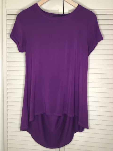 Hard Tail Forever Hi Lo Hem Top in Purple Open Back NWOT Small